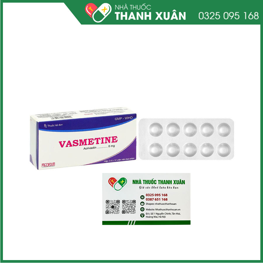 Vasmetine điều trị viêm mũi dị ứng, dị ứng, nổi mề đay mãn tính vô căn
